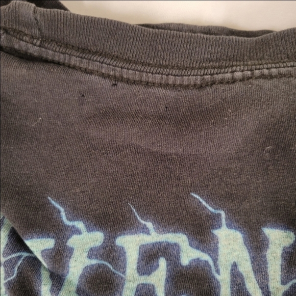 Two Avenged Sevenfold Pin Holes Bundle Tour T-shirts, Blue Large + Black XL - Picture 7 of 8